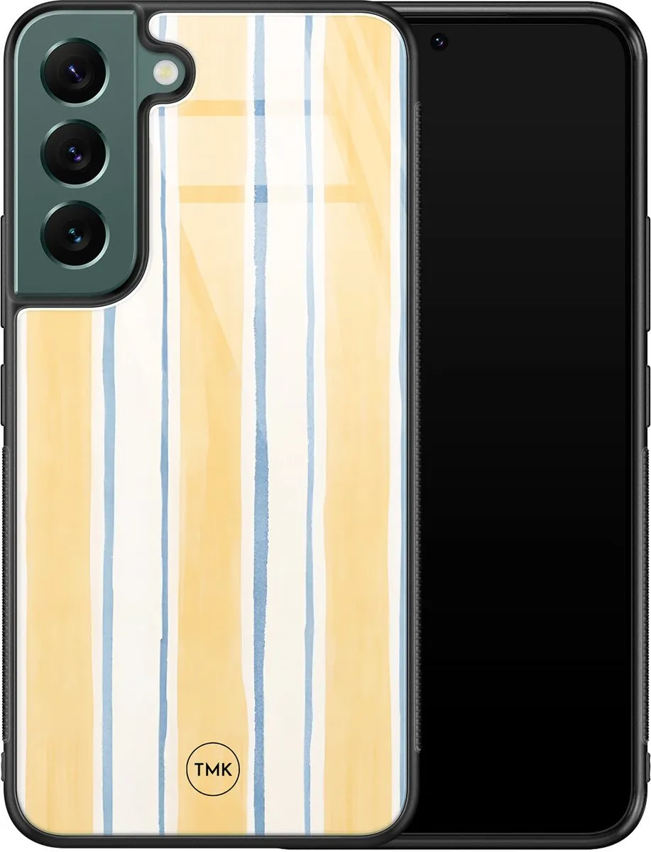 Casevibes Hoesje Samsung Galaxy S22 - Gestreept Geel - TPU Luxe