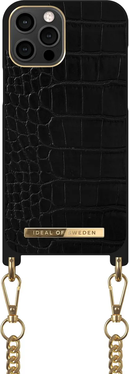 iDeal of Sweden iPhone 12 Pro Max Necklace Case - Jet Black Croco - IDNCSS20-I2067-207
