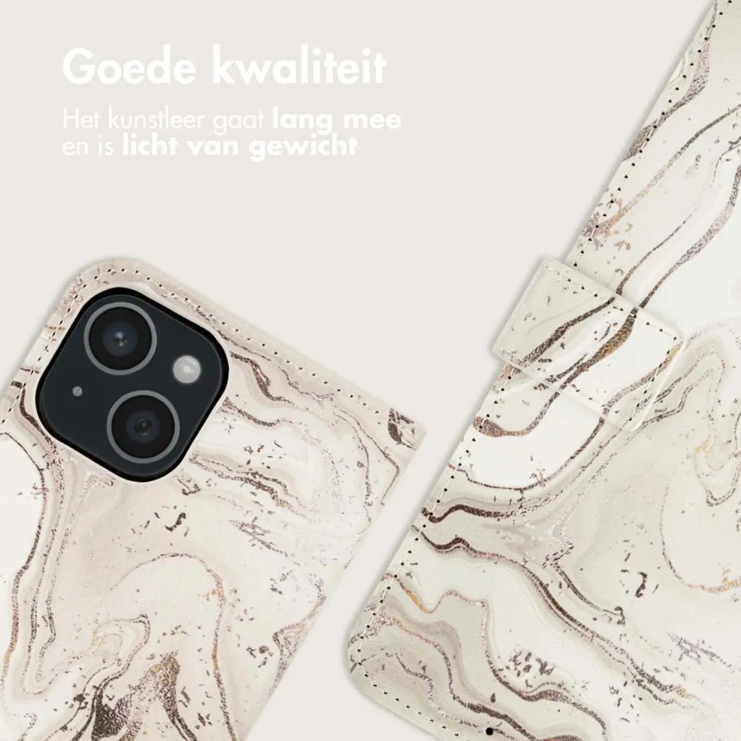 Imoshion iPhone 15 Hoesje Sandy Marble - 3 Pasjes - afbeelding 2 van 5