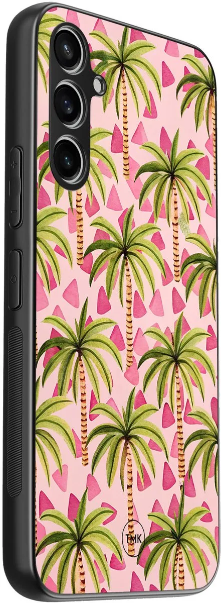 Casevibes Samsung Galaxy A54 Hoesje - Roze Palmbomen - TPU