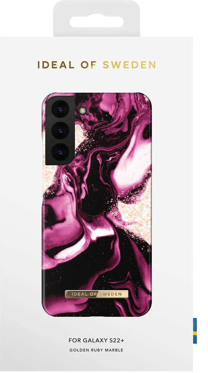 iDeal of Sweden Fashion Case IDFCAW21-S22P-319 - Samsung Galaxy S22+ - Golden Ruby Marble
