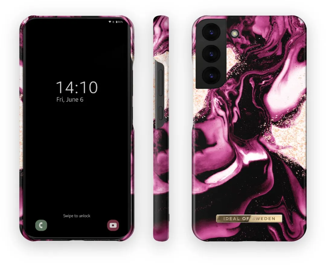 iDeal of Sweden Fashion Case IDFCAW21-S22P-319 - Samsung Galaxy S22+ - Golden Ruby Marble