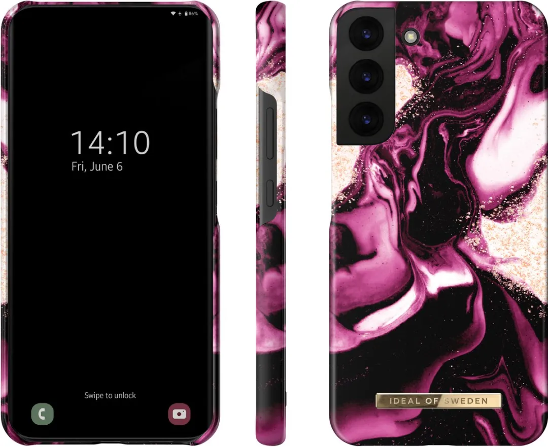 iDeal of Sweden Fashion Case IDFCAW21-S22P-319 - Samsung Galaxy S22+ - Golden Ruby Marble