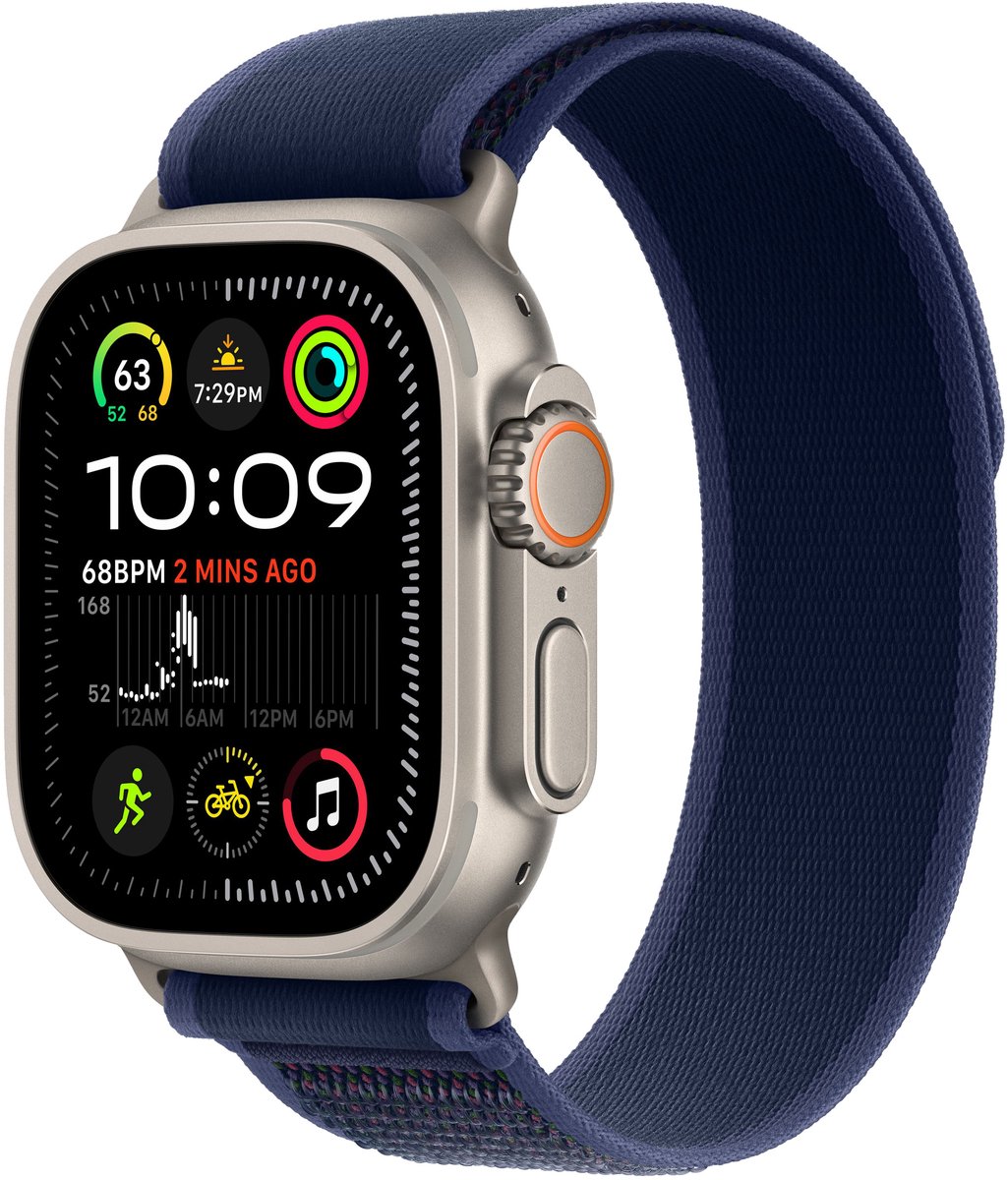 Apple Watch Ultra 2 GPS + Cellular 49mm Natural Titanium Case with Blue Trail Loop - M/L