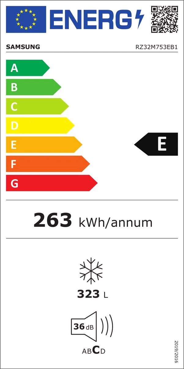 Samsung RZ32M753EB1 Vriezer - 323L - 3 Vakken - Zwart - afbeelding 2 van 6