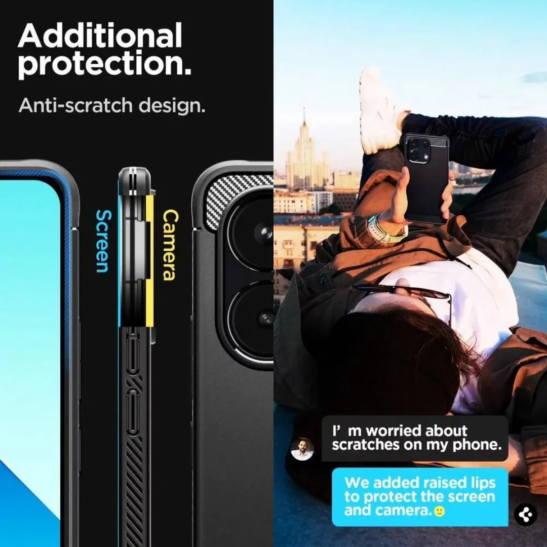 Spigen Rugged Armor Hoesje Xiaomi Redmi Note 13 4G - Carbon - Matte Zwart - afbeelding 6 van 6