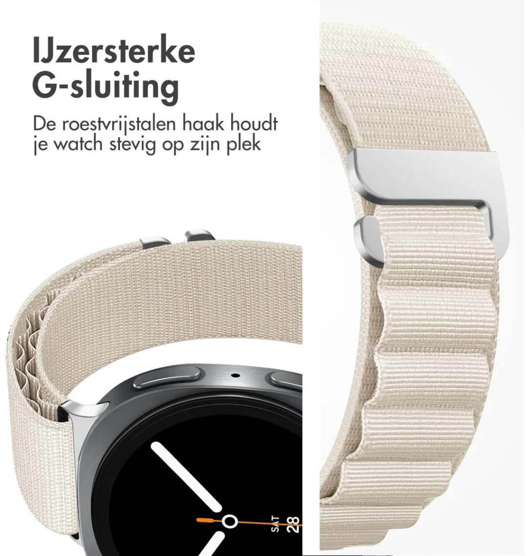 Imoshion Nylon Bandje Samsung Galaxy Watch 8 - Wit