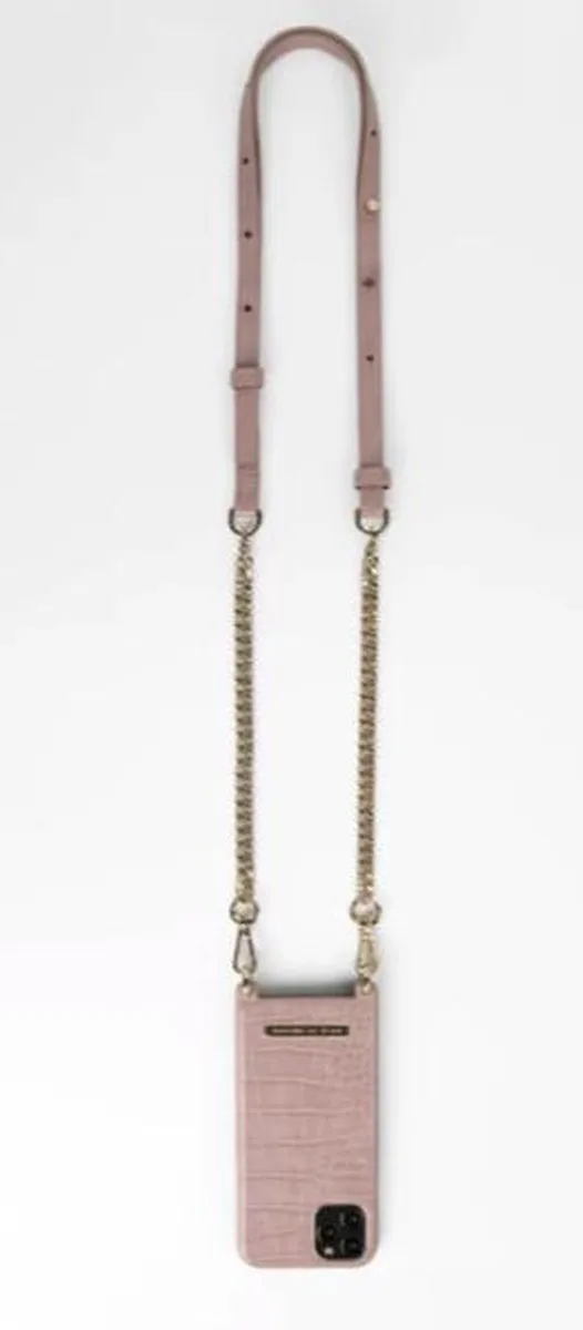 iDeal of Sweden Phone Necklace Case iPhone 11 Pro/XS/X - Misty Rose Croco - afbeelding 5 van 6