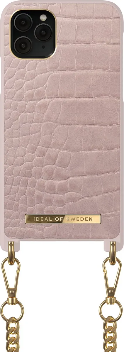 iDeal of Sweden Phone Necklace Case iPhone 11 Pro/XS/X - Misty Rose Croco - afbeelding 3 van 6