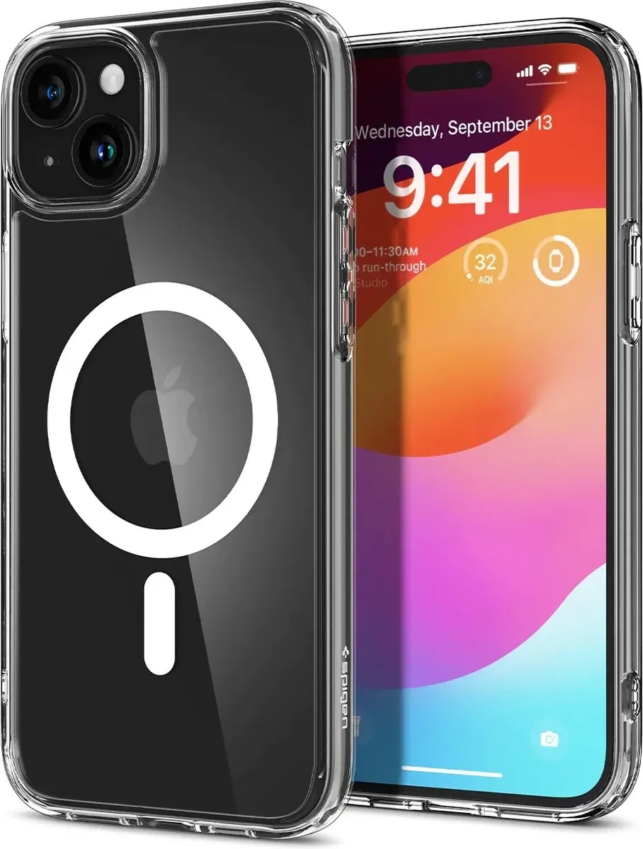 Spigen Ultra Hybrid Magfit Hoesje iPhone 15 Plus - 8809896749992 - Wit