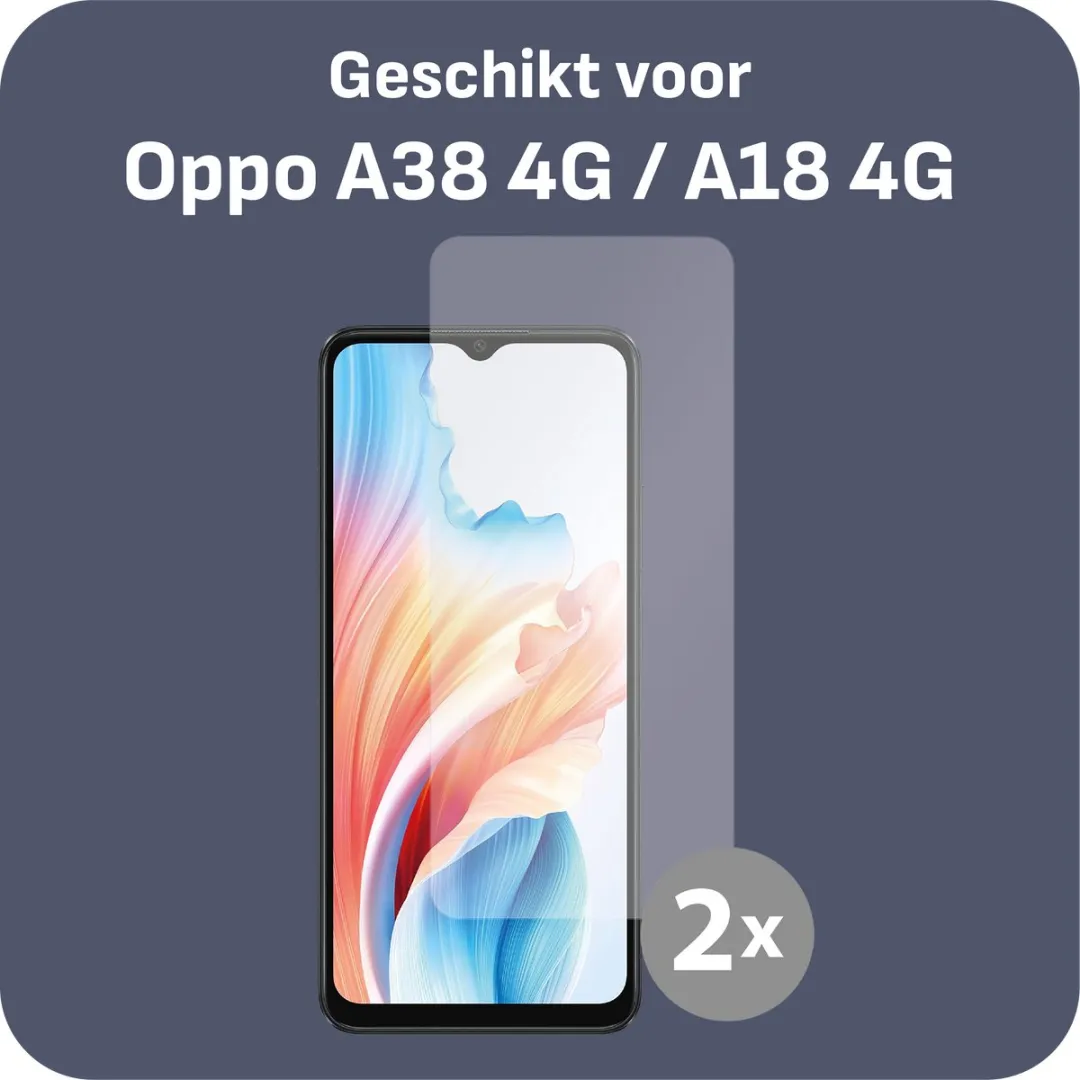 Just in Case Cazy Screenprotector Oppo A18/A38 - 2 Stuks