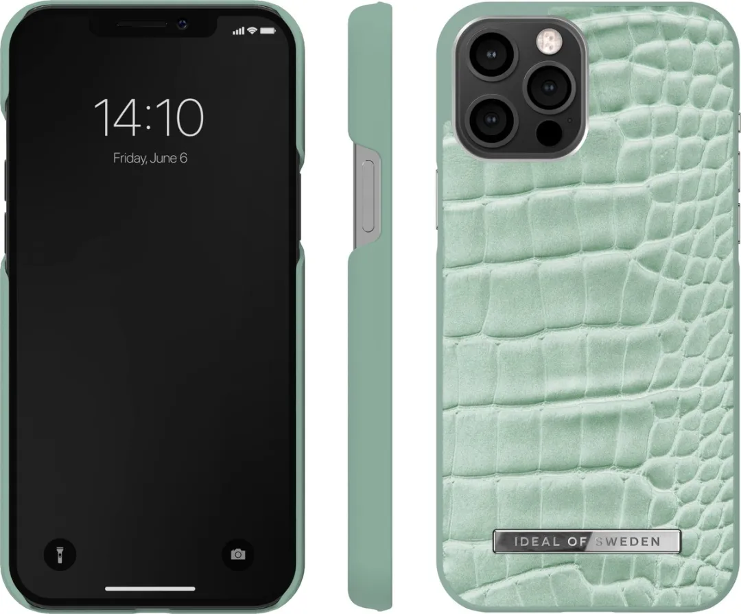 iDeal of Sweden Atelier Case Introductory iPhone 12 Pro Max - Mint Croco - afbeelding 3 van 6