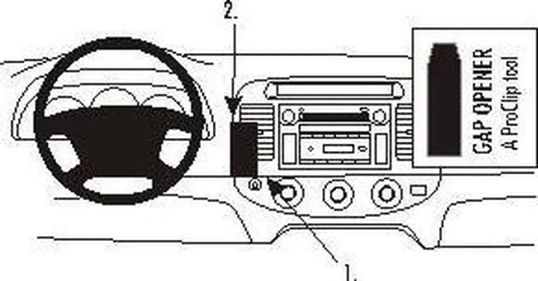 Brodit ProClip 853170 Telefoonhouder - Toyota Camry 2002-2006 - Zwart - afbeelding 2 van 2