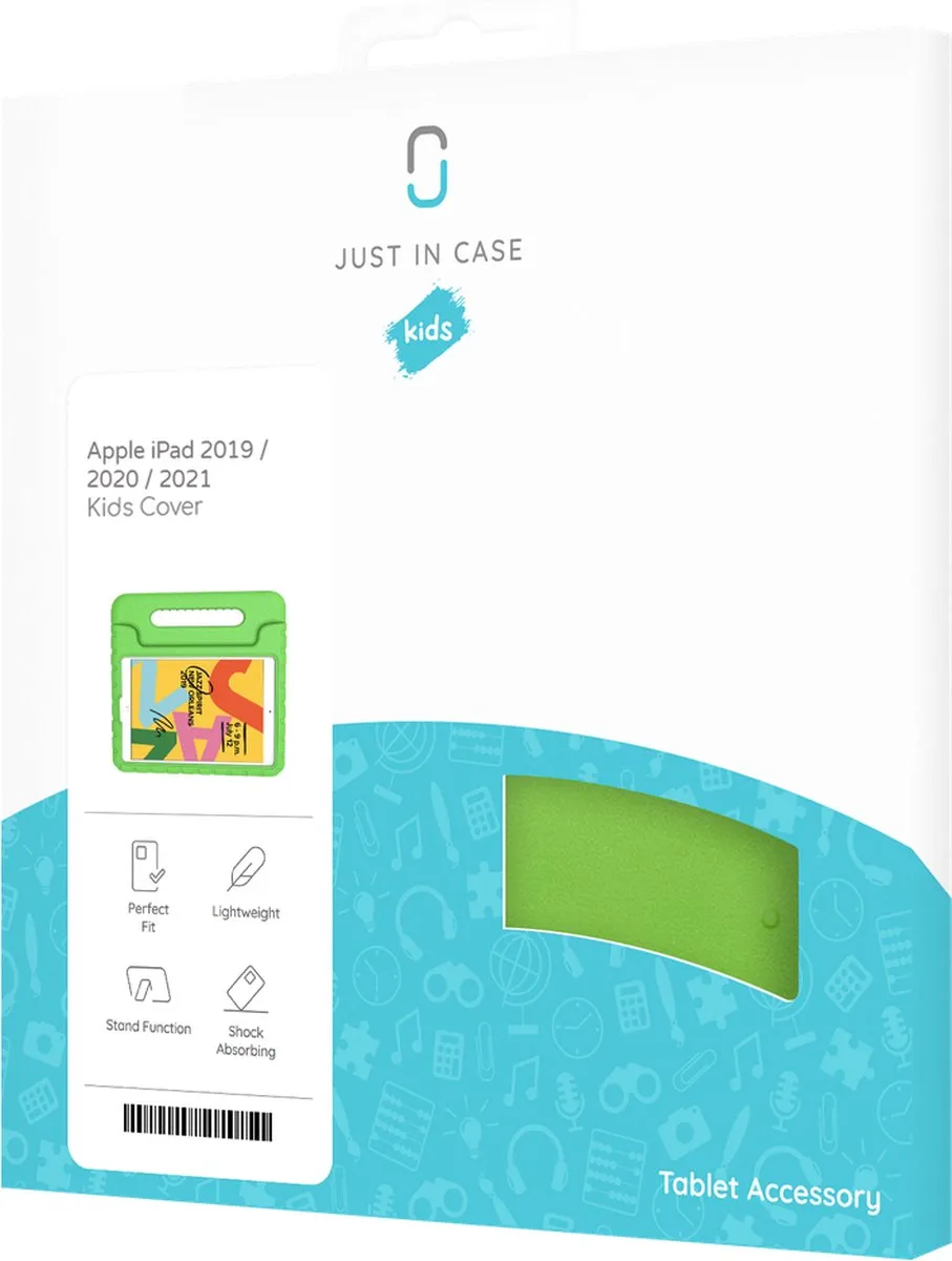 Just in Case Kids Case Stand EVA Hoes iPad 10.2" - Groen