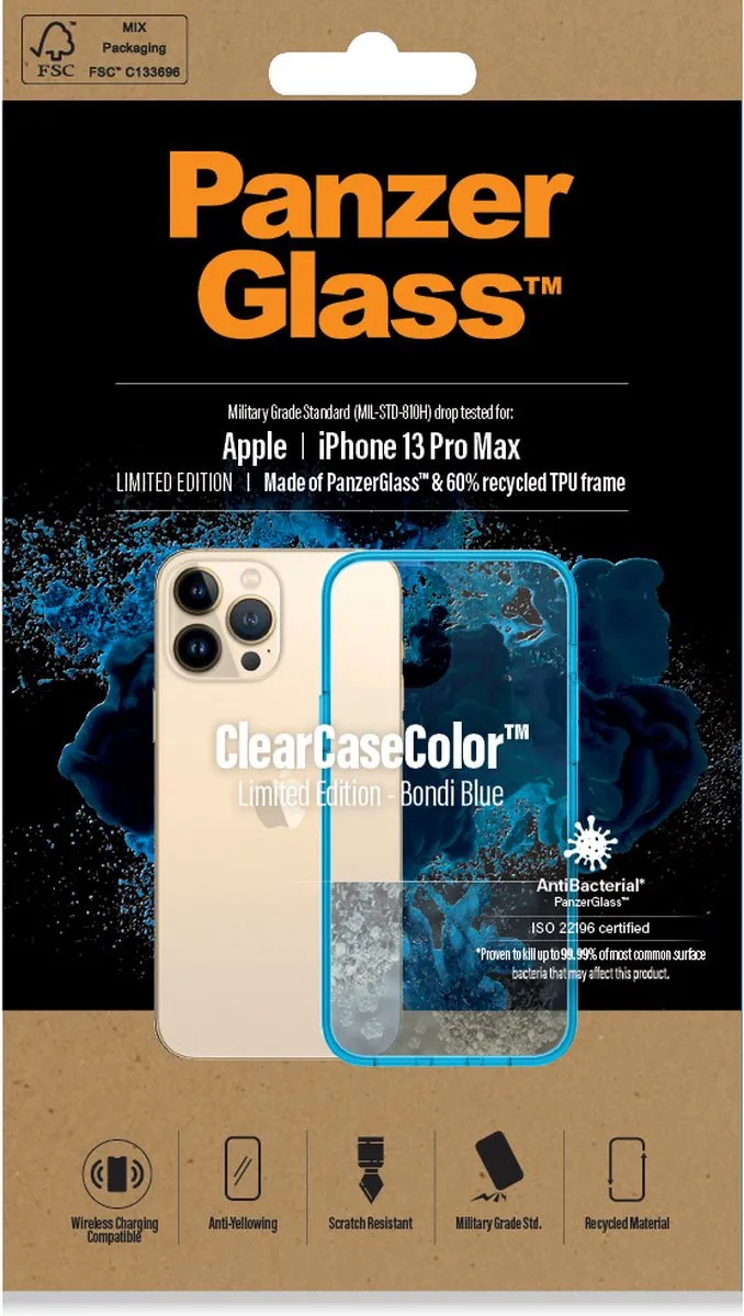 PanzerGlass ClearCaseColor iPhone 13 Pro Max PZ-0341 - Blauw