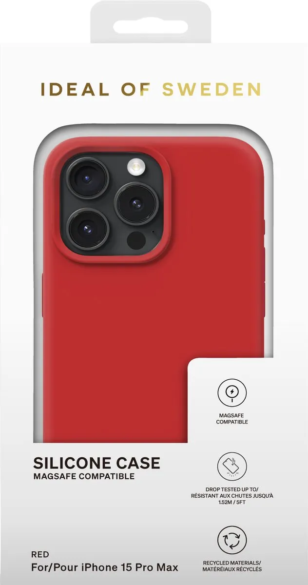iDeal of Sweden iPhone 15 Pro Max Silicone Case MagSafe - IDSICMS-I2361-83 - Rood