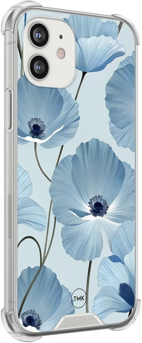 Casevibes iPhone 12 Mini Shockproof Hoesje A/i12m/S/024 - Blauw Bloemenveld