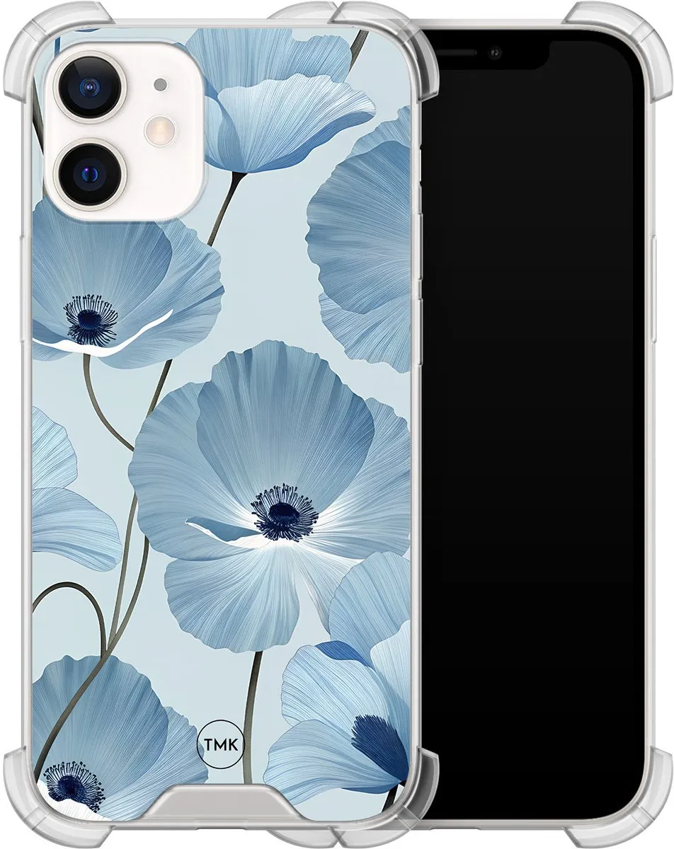 Casevibes iPhone 12 Mini Shockproof Hoesje A/i12m/S/024 - Blauw Bloemenveld