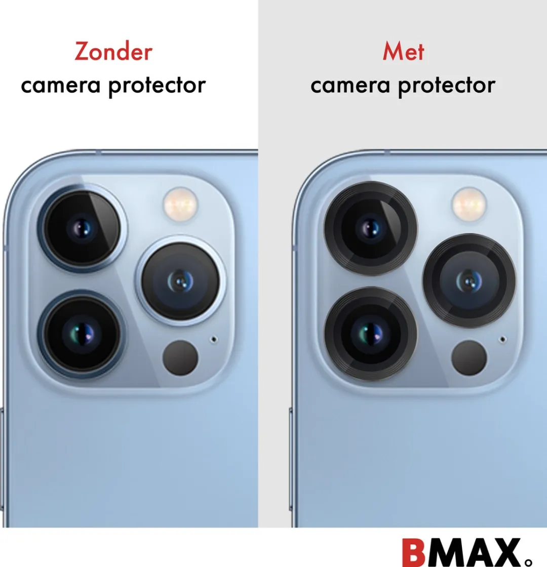 BMAX iPhone 13 Pro Max Camera Lens Protector - Zwart