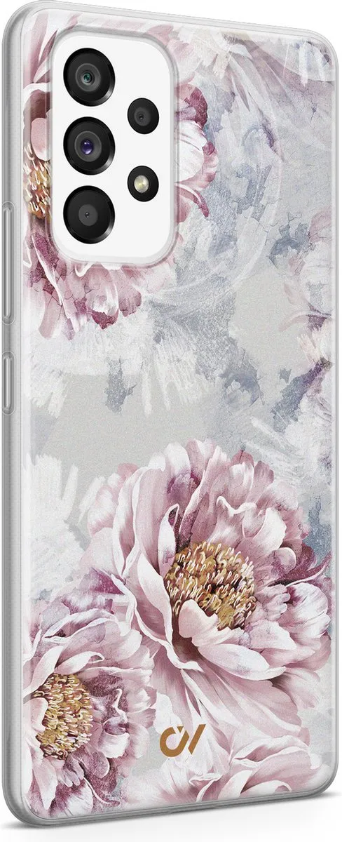 Casevibes Samsung Galaxy A53 Hoesje - Floral Print - Beige