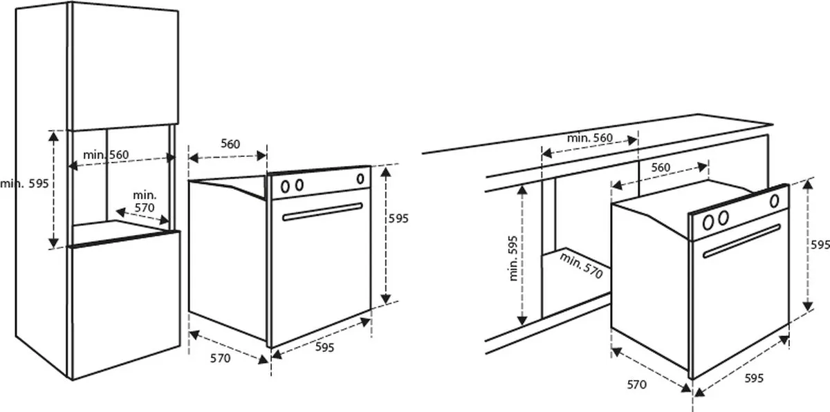 Inventum IOH6070RK Inbouw Oven - 65L - 250°C - RVS/Zwart