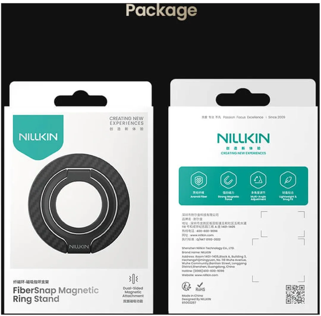Nillkin FiberSnap Magnetic Ring Stand - Zwart