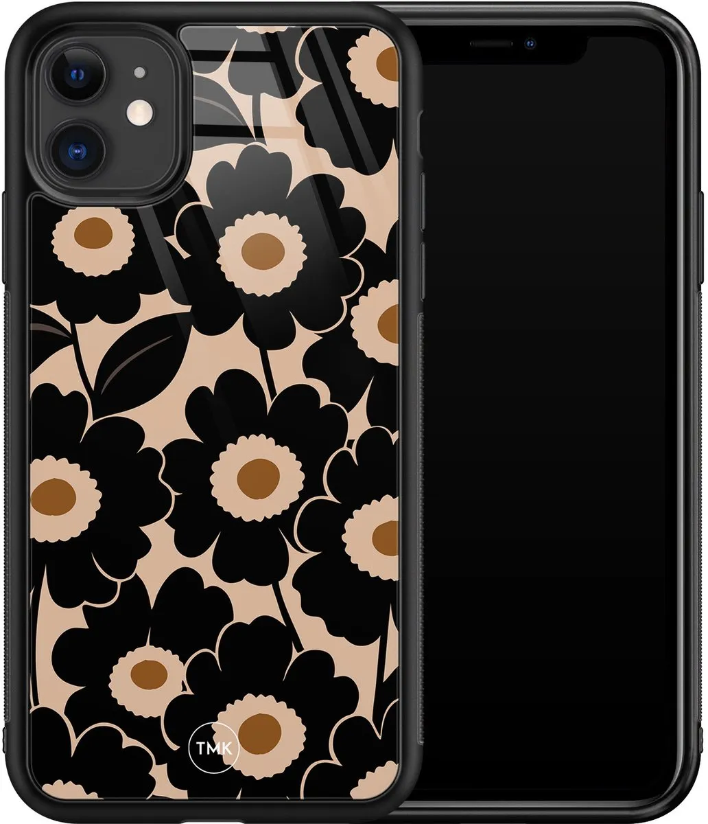 Casevibes iPhone 11 Bloom Luxe Hoesje - Zwart