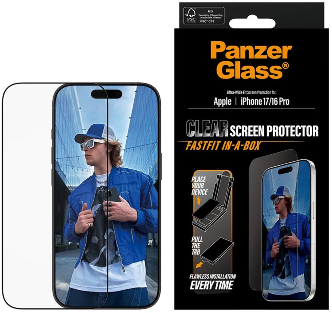 PanzerGlass FastFit iPhone 16 Pro Screenprotector Privacy - Case Friendly