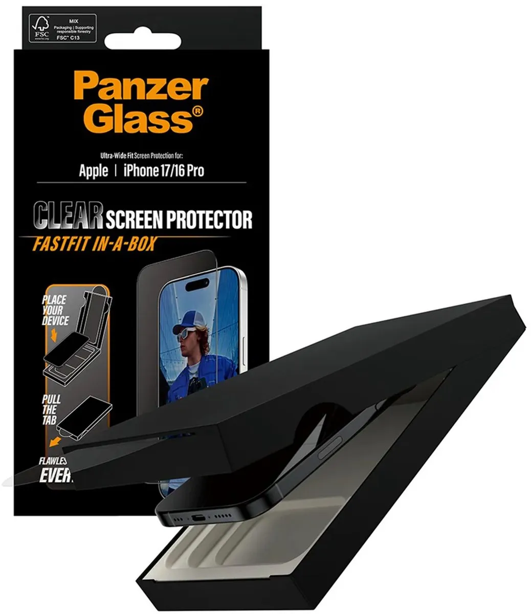 PanzerGlass FastFit iPhone 16 Pro Screenprotector Privacy - Case Friendly