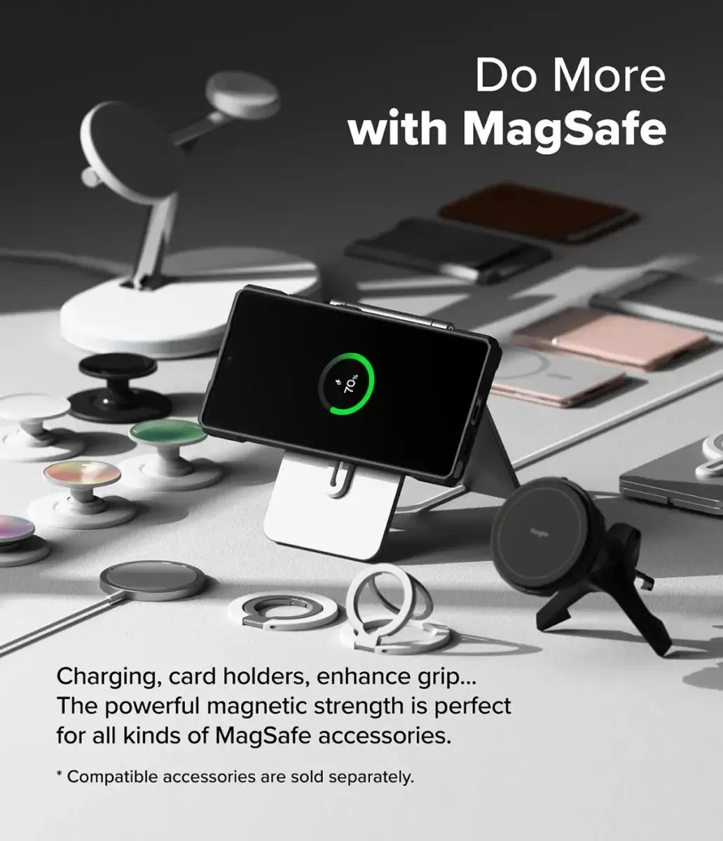 Ringke Rugged Gear Magnetic Hoesje Samsung Galaxy S25 Ultra - MagSafe & Qi2 - Zwart