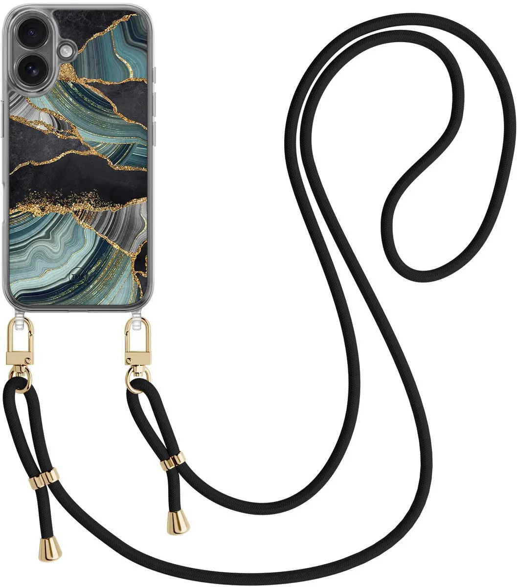 Casevibes iPhone 16 Telefoonhoesje Marble Jade Stone - Multi