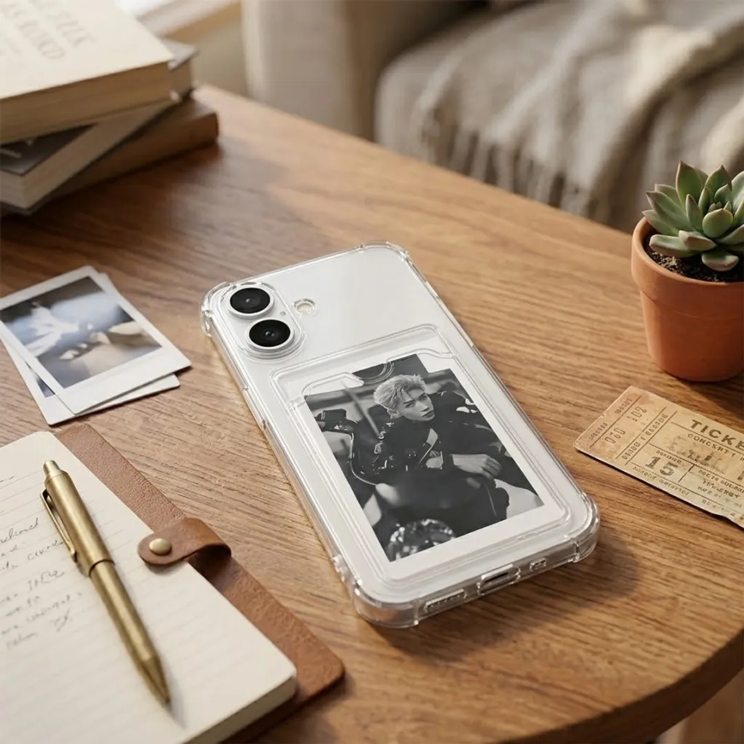 NUVEX Transparant iPhone 16 Pro Max Hoesje - TPU met kaarthouder