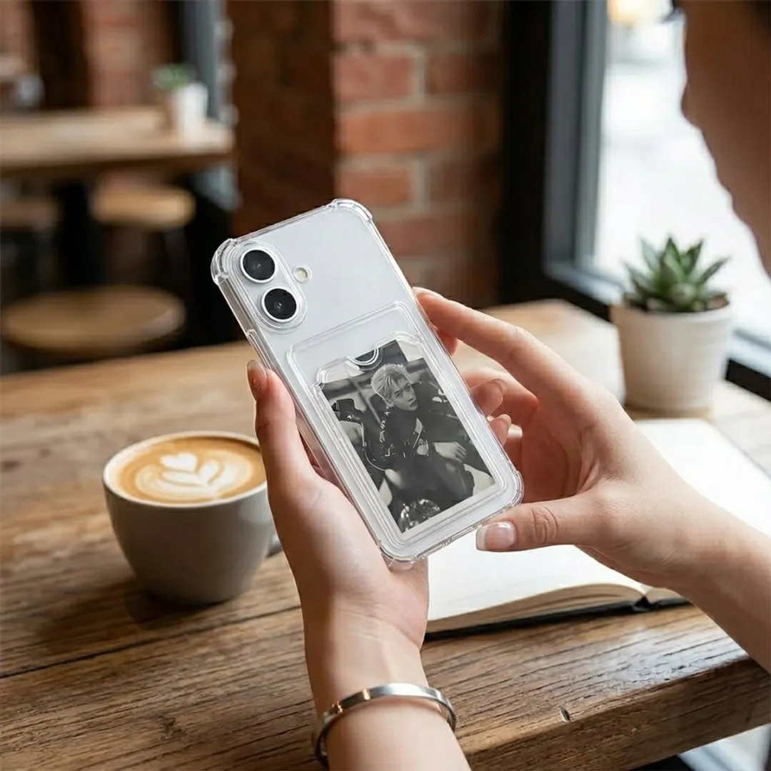 NUVEX Transparant iPhone 16 Pro Max Hoesje - TPU met kaarthouder