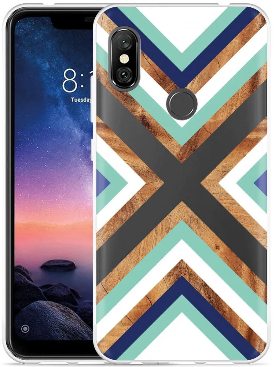Just in Case Xiaomi Redmi Note 6 Pro Hoesje Wood Art