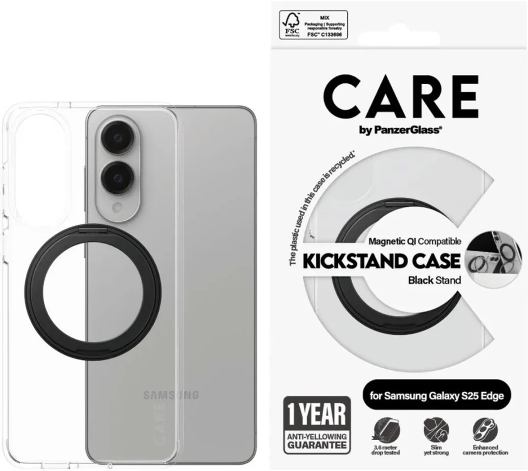 PanzerGlass Hoesje Samsung Galaxy S25 Edge - Zwart - 5715685025495