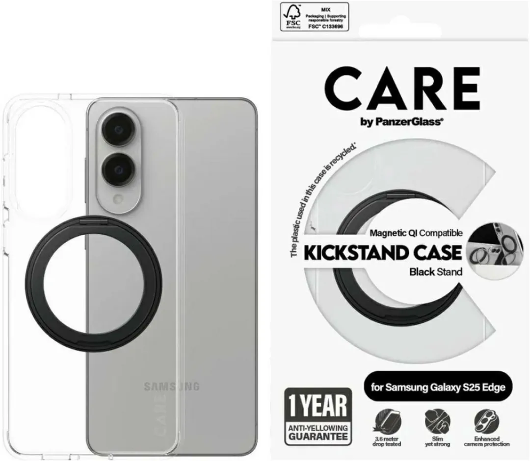 PanzerGlass Hoesje Samsung Galaxy S25 Edge - Zwart - 5715685025495