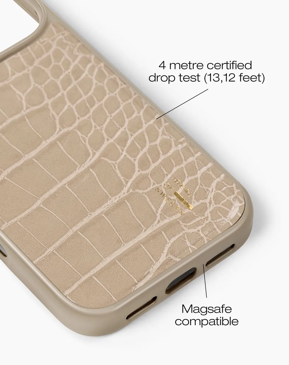 iDeal of Sweden iPhone 17 Pro Max Vegan Leather Case Magsafe Warm Beige Croco