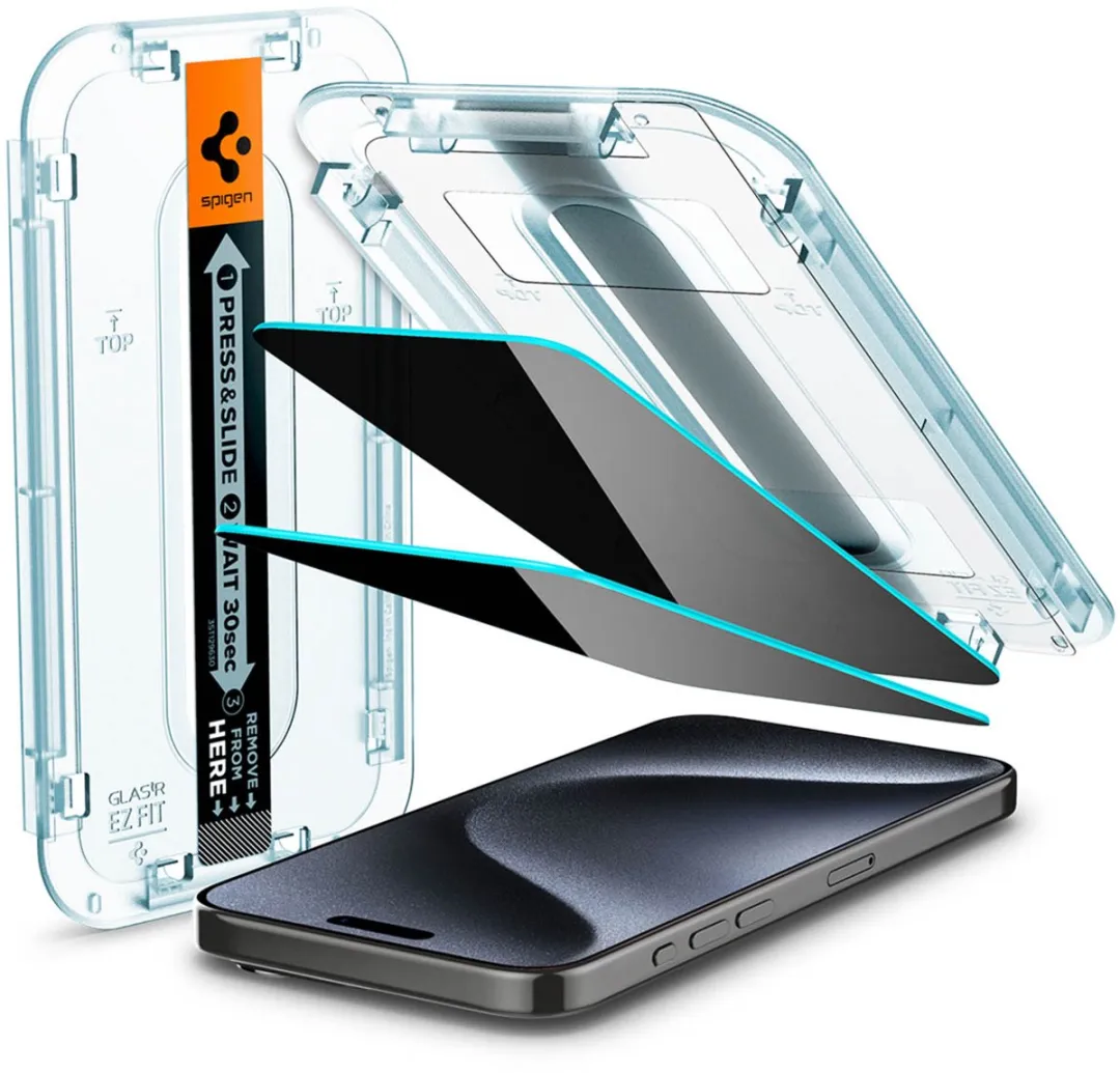 Spigen AGL07120 Privacy Glas iPhone 15 Pro - 9H