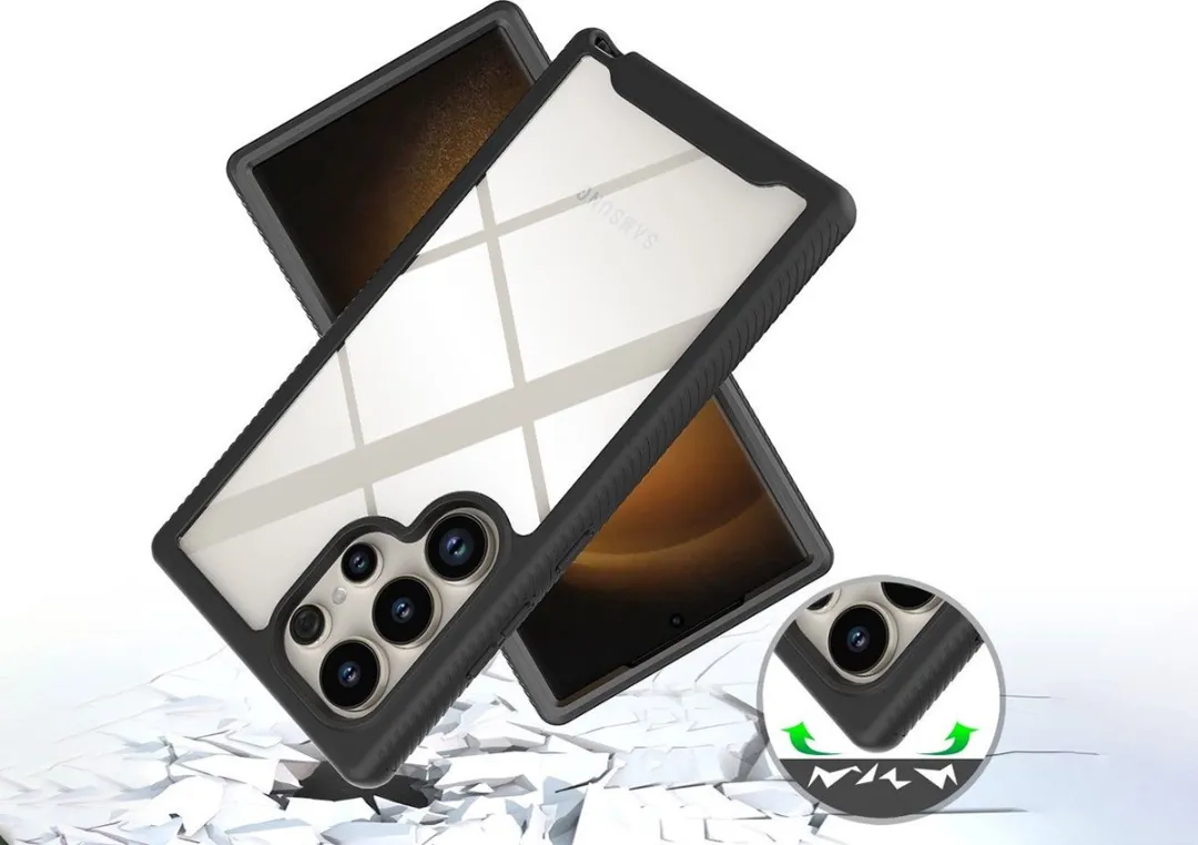 Just in Case Cazy Hoesje Samsung Galaxy S24 Ultra - 360° Full Protection - Zwart