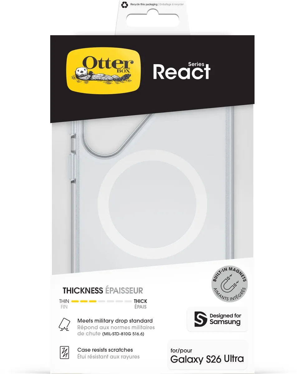 OtterBox React Magnets Case Samsung Galaxy S26 Ultra 77-99943 - Transparant