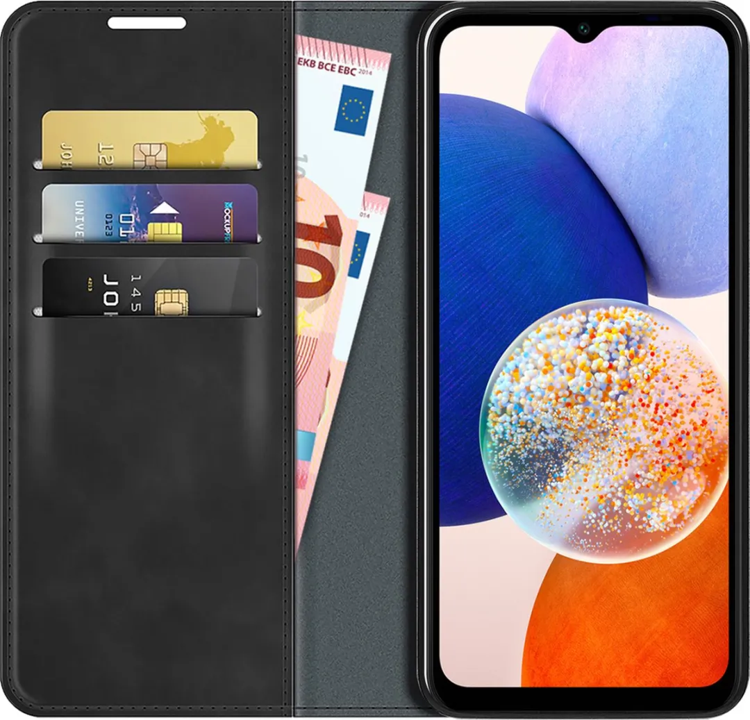 Just in Case Samsung Galaxy A14 Magnetic Wallet Case - Zwart