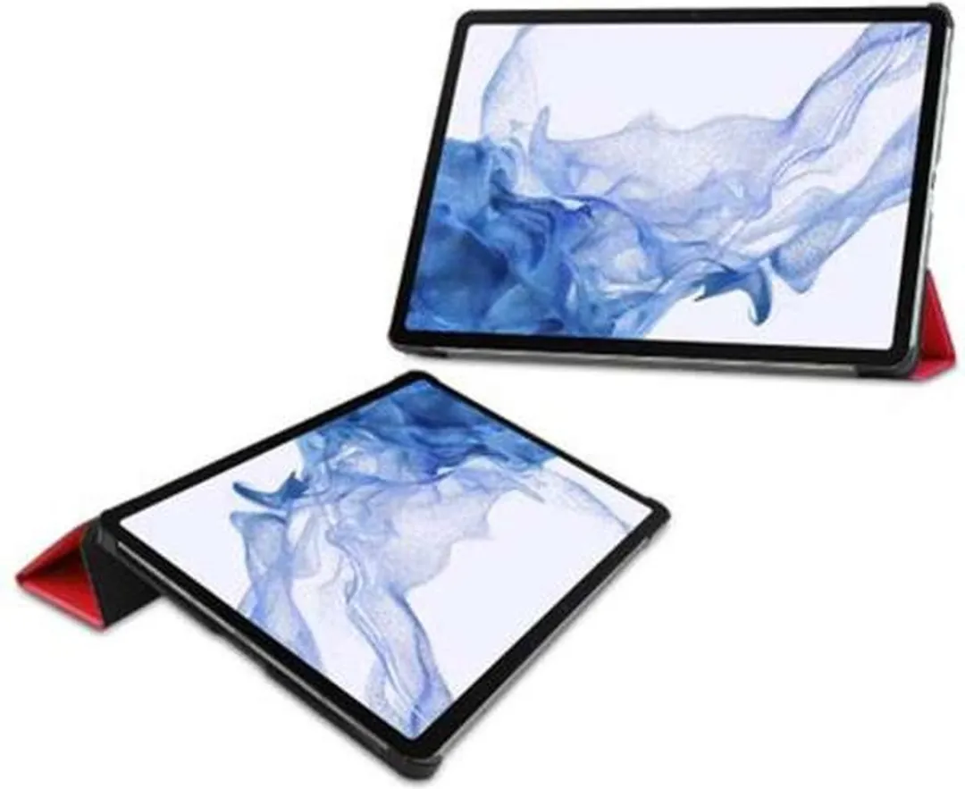 Just in Case Cazy Tablethoes Samsung Galaxy Tab S8+ TriFold Bookcase - Rood