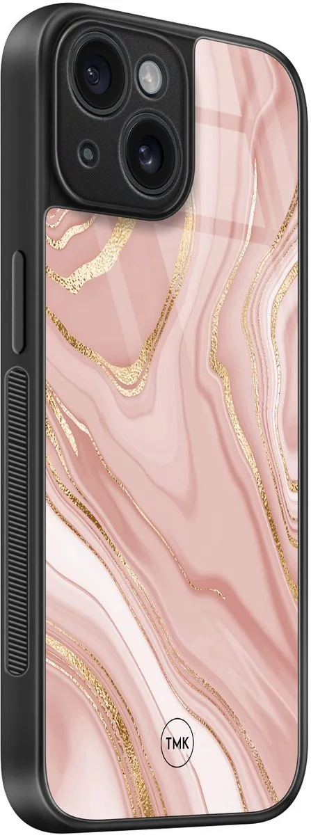 Casevibes iPhone 15 Hoesje Rose Marble - Roze