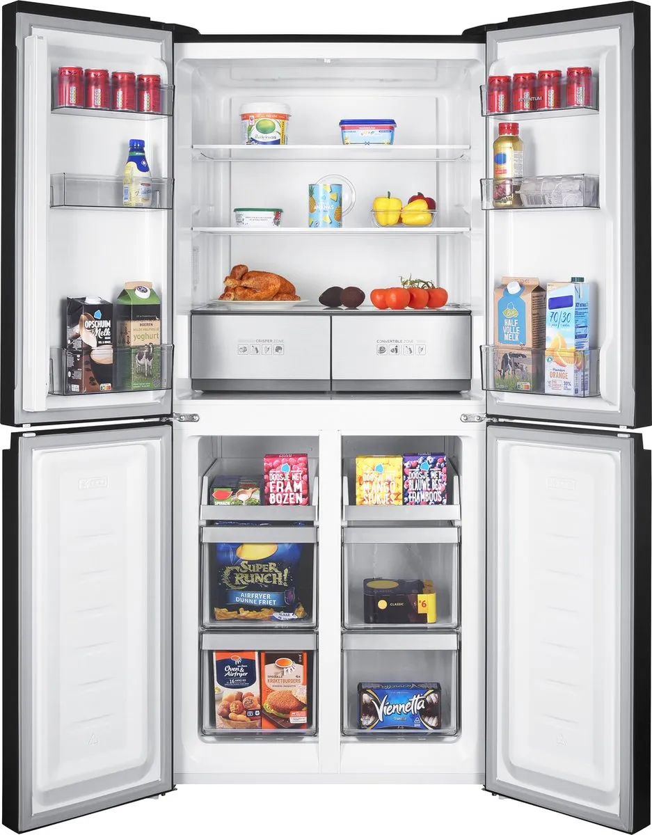 Inventum SKV4180B Amerikaanse Koelkast 466L - 6 Vriesvakken - Zwart