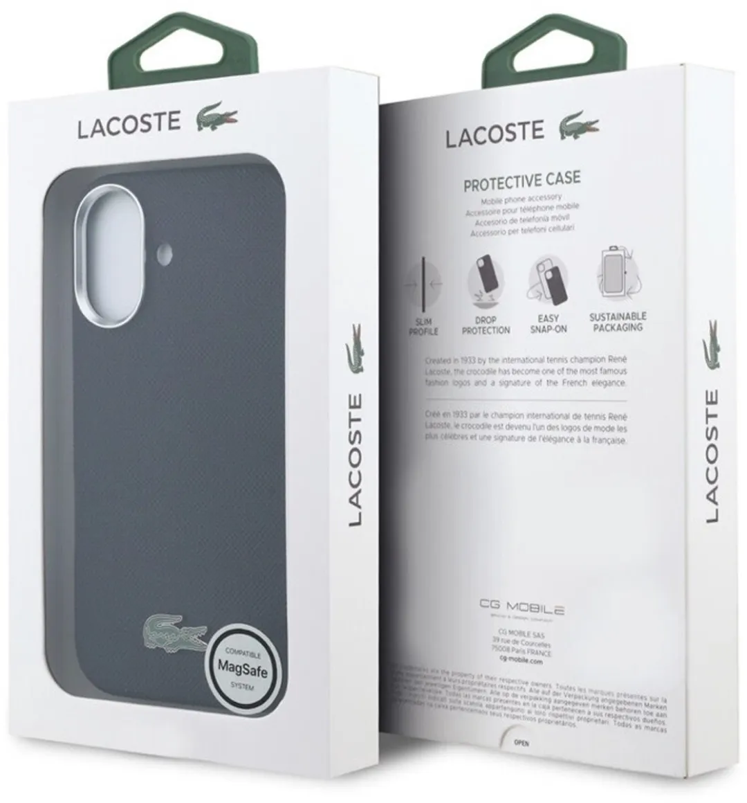 Lacoste Back Cover Case Navy voor iPhone 17 Air - MagSafe