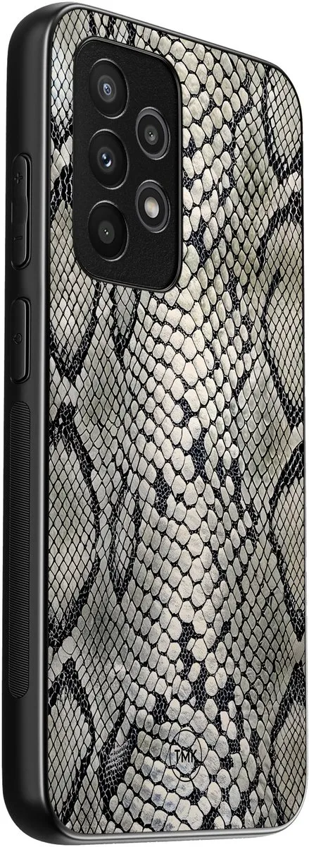 Casevibes Samsung Galaxy A52 5G Hoesje - Snake Print Beige