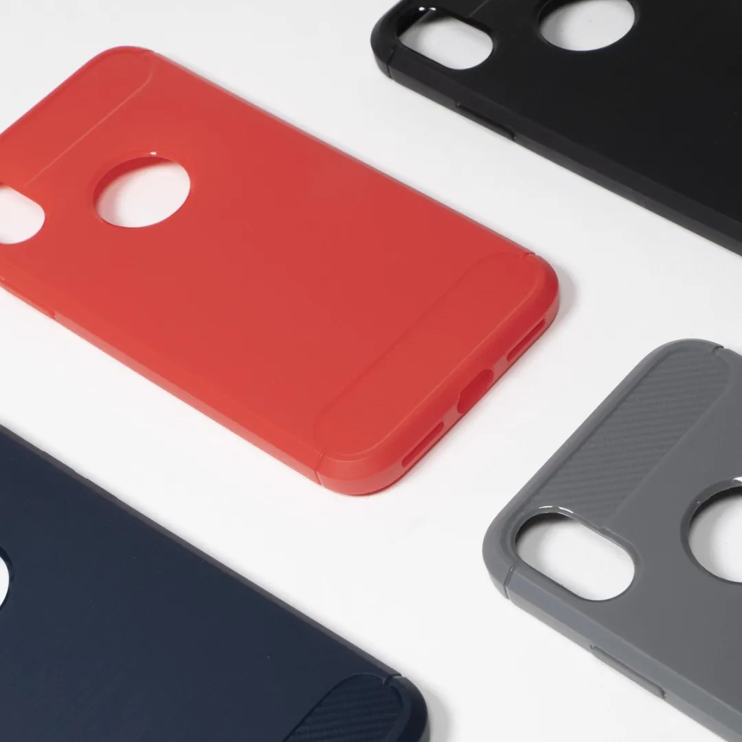 BMAX Carbon Hoesje iPhone X/XS - Zwart