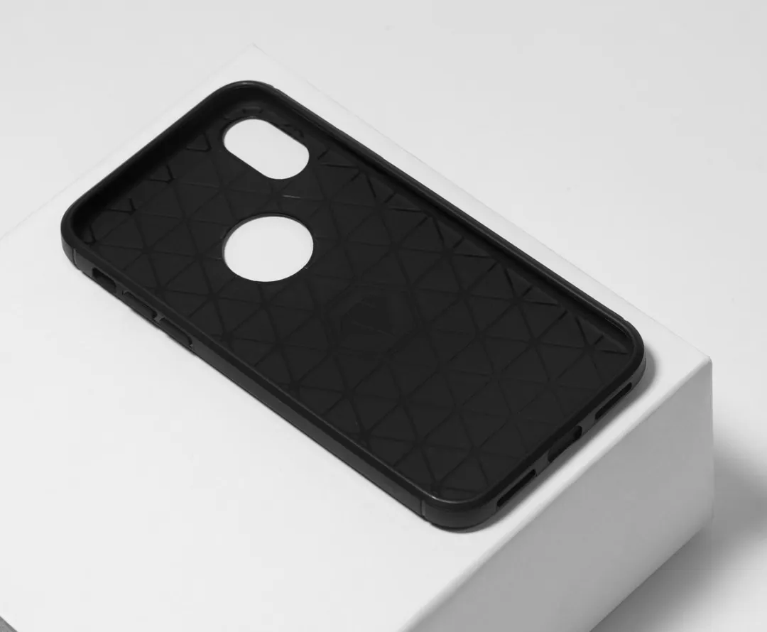 BMAX Carbon Hoesje iPhone X/XS - Zwart
