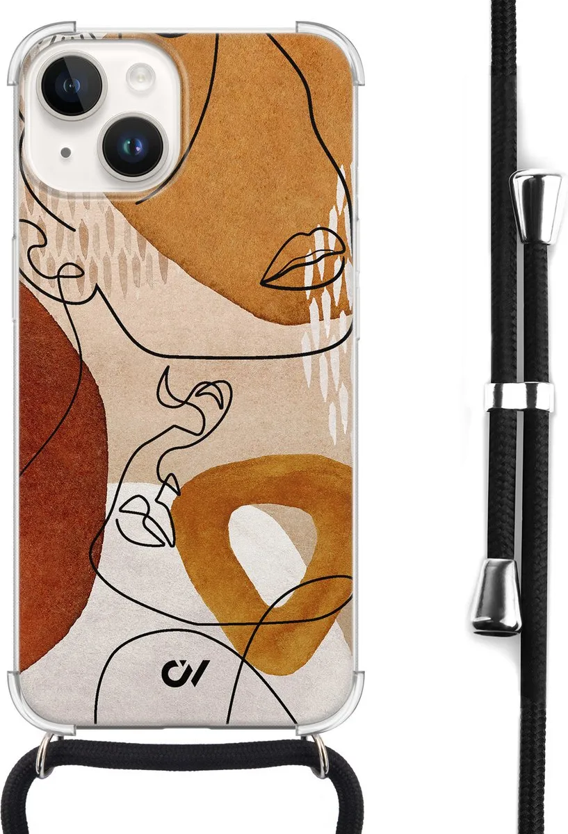 Casevibes Telefoonhoesje iPhone 14 Abstract Shape Faces