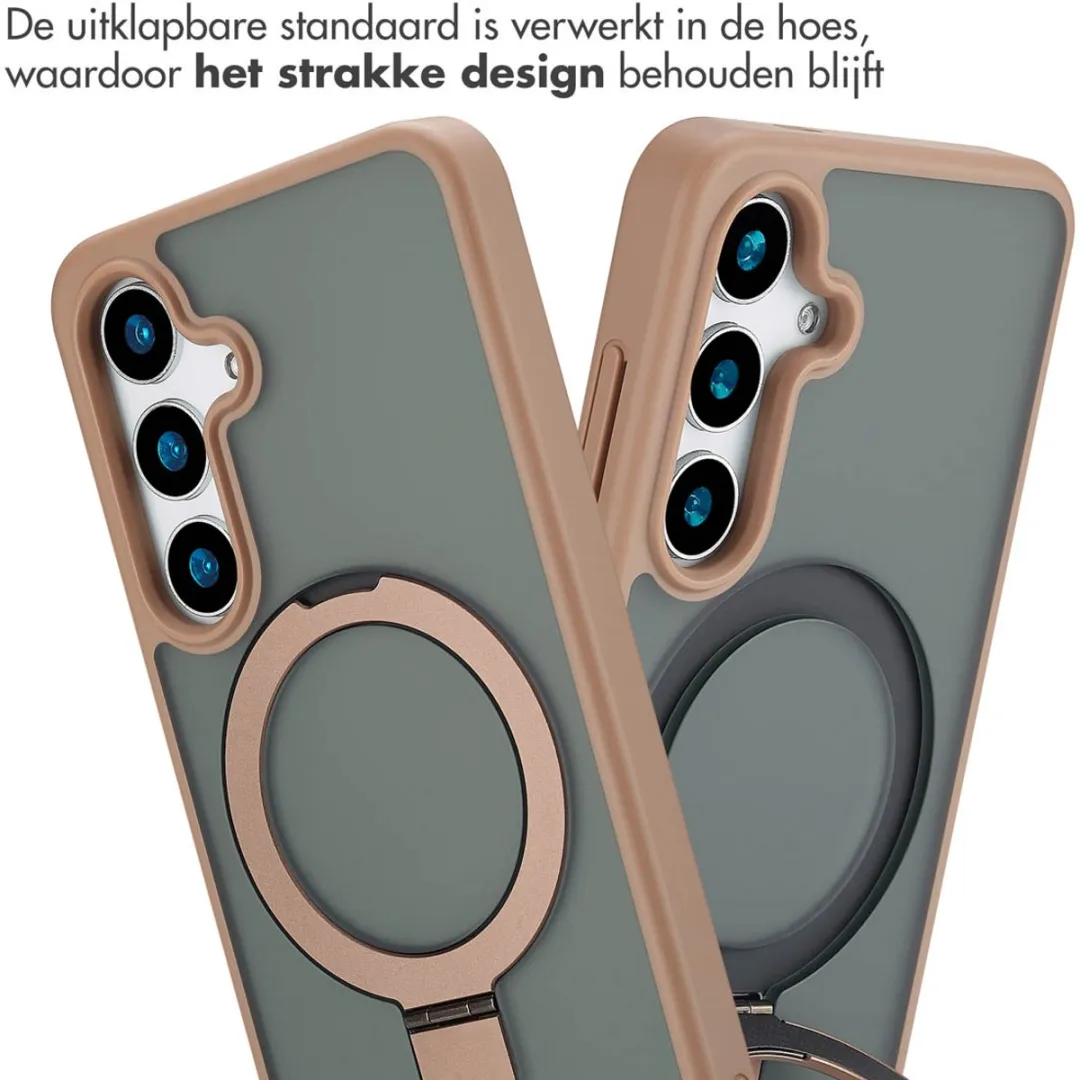Accezz Hoesje Samsung Galaxy S24 Magnetische Ring - Bruin